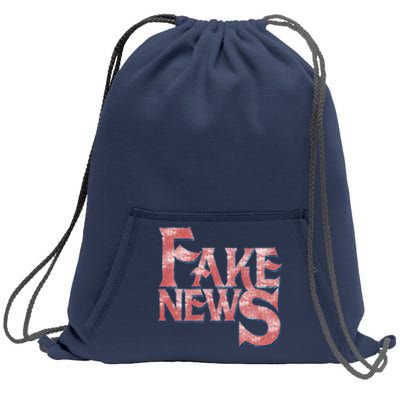 Fake News Distressed Text Sweatshirt Cinch Pack Bag