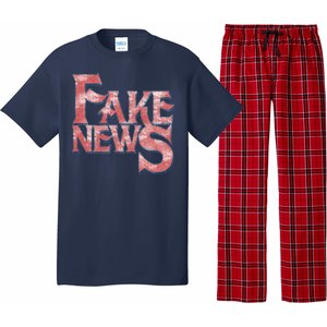 Fake News Distressed Text Pajama Set