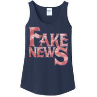 Fake News Distressed Text Ladies Essential Tank