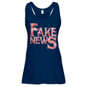 Fake News Distressed Text Ladies Essential Flowy Tank