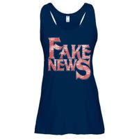 Fake News Distressed Text Ladies Essential Flowy Tank