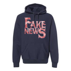 Fake News Distressed Text Premium Hoodie