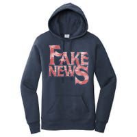 Fake News Distressed Text Women's Pullover Hoodie