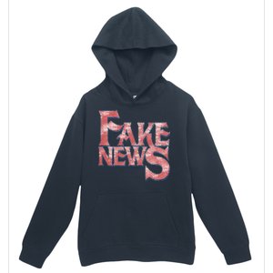 Fake News Distressed Text Urban Pullover Hoodie