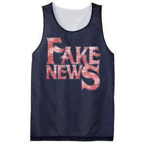 Fake News Distressed Text Mesh Reversible Basketball Jersey Tank