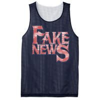 Fake News Distressed Text Mesh Reversible Basketball Jersey Tank