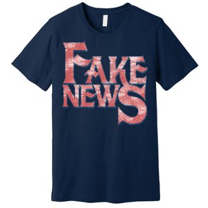 Fake News Distressed Text Premium T-Shirt