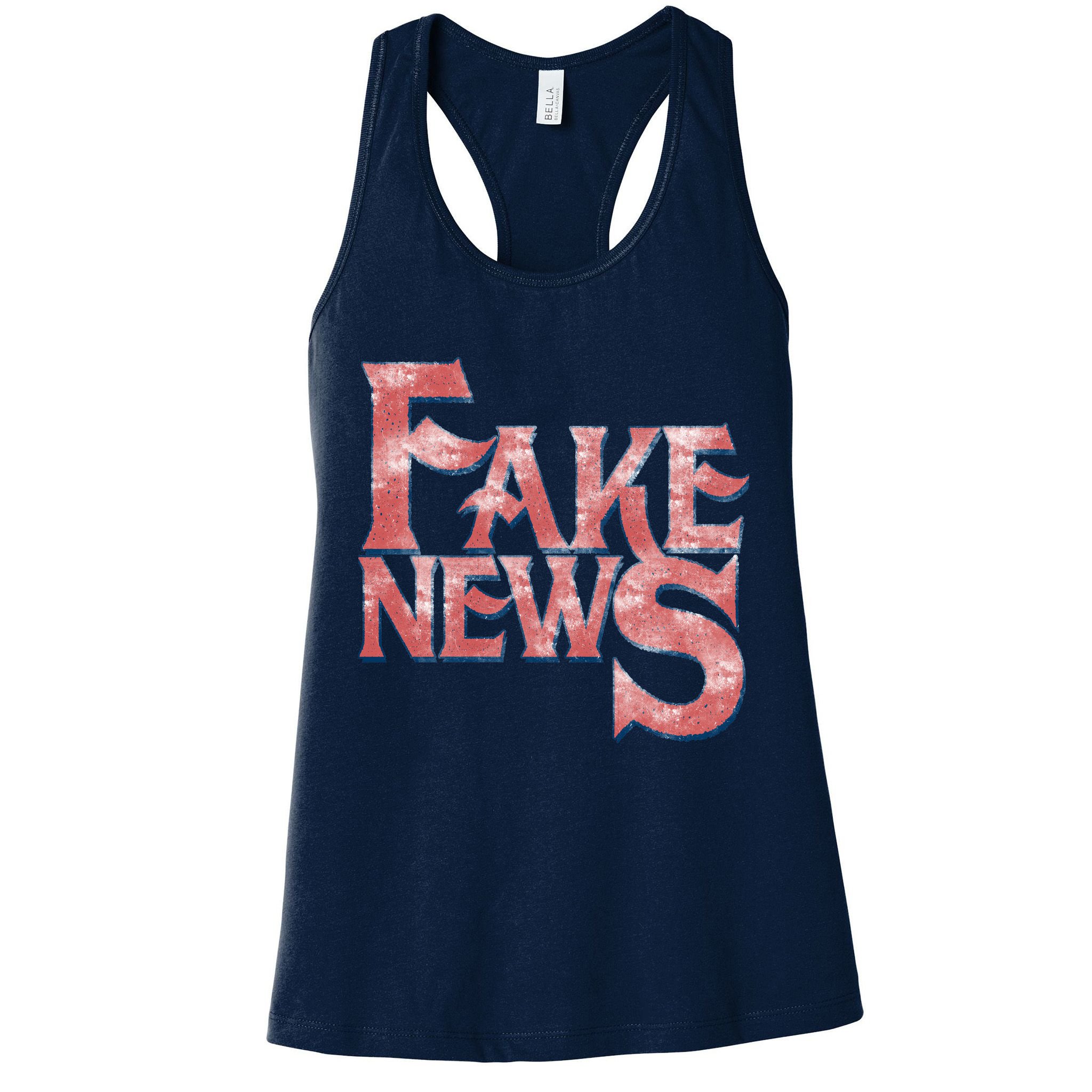 Fake News Distressed Text Womens Tank Top