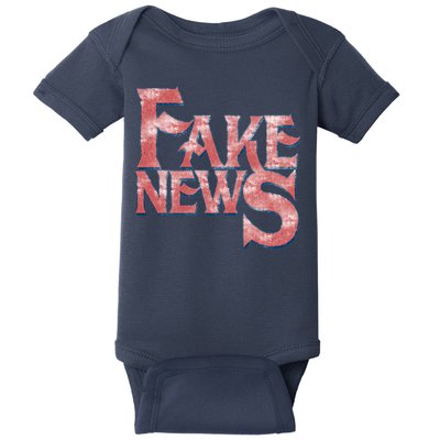 Fake News Distressed Text Baby Bodysuit