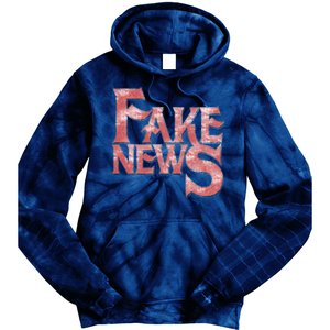 Fake News Distressed Text Tie Dye Hoodie