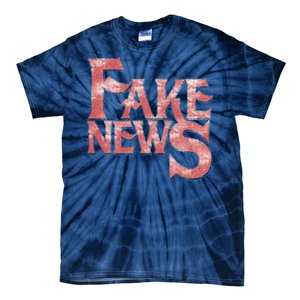 Fake News Distressed Text Tie-Dye T-Shirt