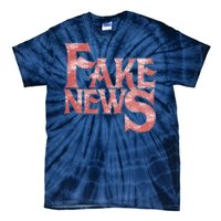 Fake News Distressed Text Tie-Dye T-Shirt