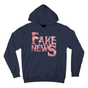 Fake News Distressed Text Tall Hoodie