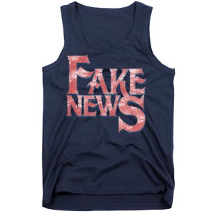 Fake News Distressed Text Tank Top