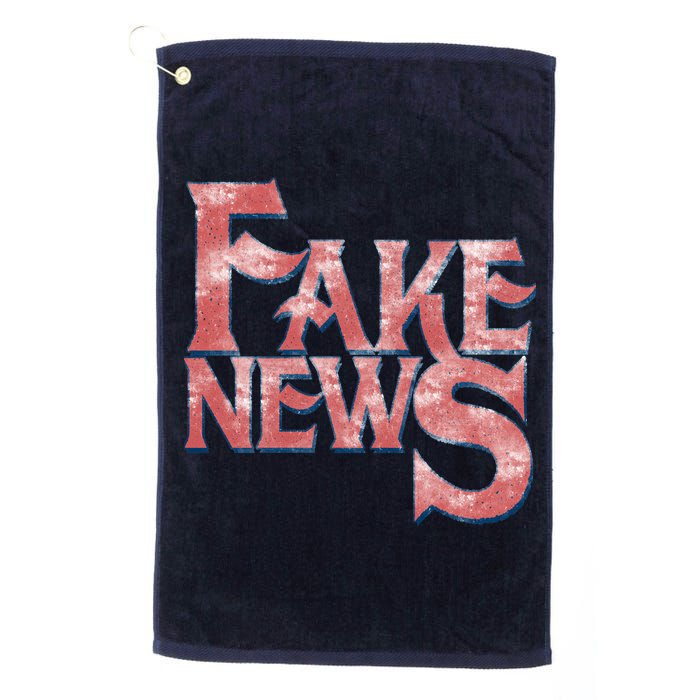 Fake News Distressed Text Golf Towel