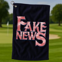 Fake News Distressed Text Golf Towel