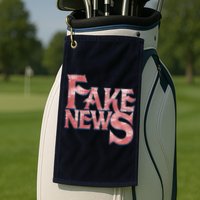 Fake News Distressed Text Golf Towel