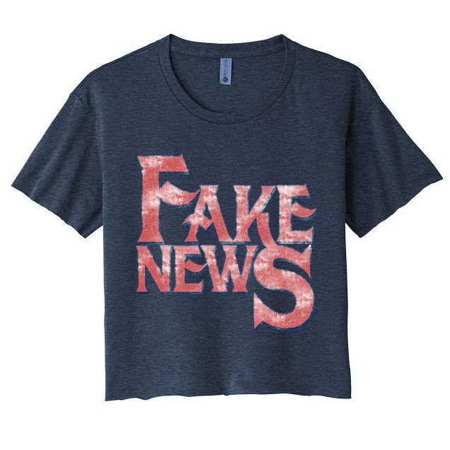 Fake News Distressed Text Crop Top