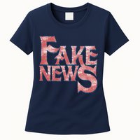 Fake News Distressed Text Womens T-Shirt