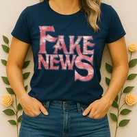 Fake News Distressed Text Womens T-Shirt