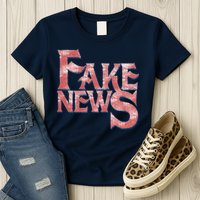 Fake News Distressed Text Womens T-Shirt