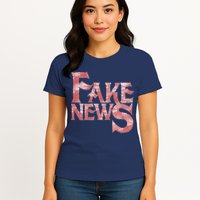 Fake News Distressed Text Womens T-Shirt