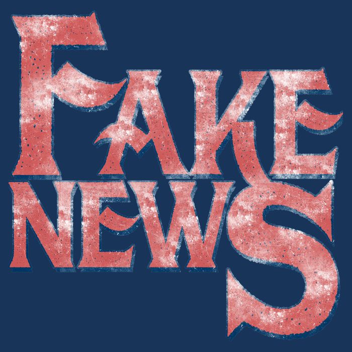 Fake News Distressed Text Womens T-Shirt