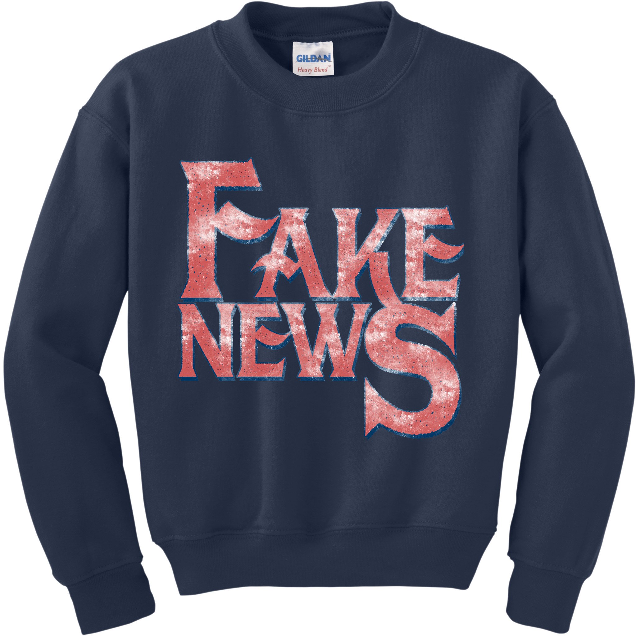 Fake News Distressed Text Kids Sweatshirt