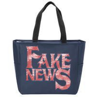 Fake News Distressed Text Zip Tote Bag