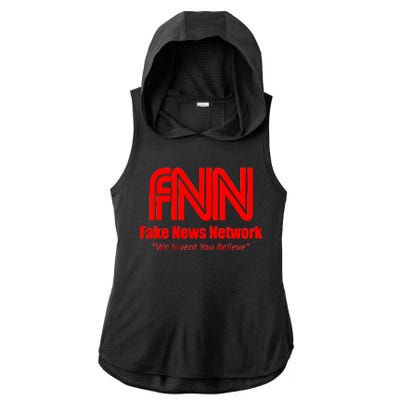 Fake News Network FFN We Invent You Believe Donald Trump Ladies PosiCharge Tri-Blend Wicking Draft Hoodie Tank