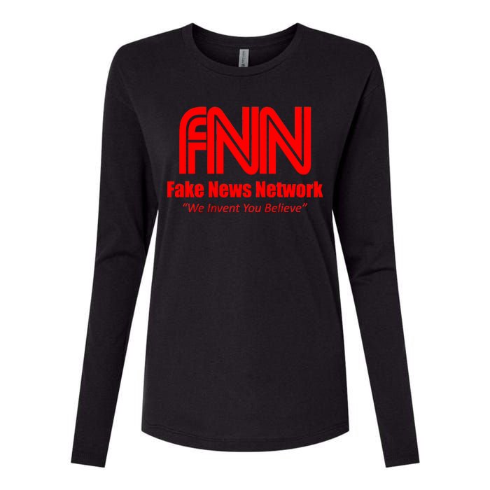 Fake News Network FFN We Invent You Believe Donald Trump Womens Cotton Relaxed Long Sleeve T-Shirt