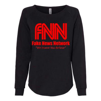 Fake News Network FFN We Invent You Believe Donald Trump Womens California Wash Sweatshirt