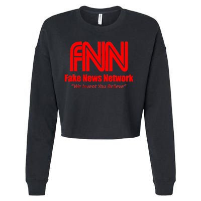 Fake News Network FFN We Invent You Believe Donald Trump Cropped Pullover Crew