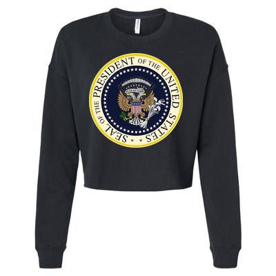 Fake Presidential Seal Cropped Pullover Crew