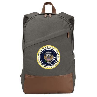 Fake Presidential Seal Cotton Canvas Backpack