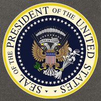 Fake Presidential Seal Cotton Canvas Backpack