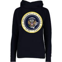 Fake Presidential Seal Womens Funnel Neck Pullover Hood