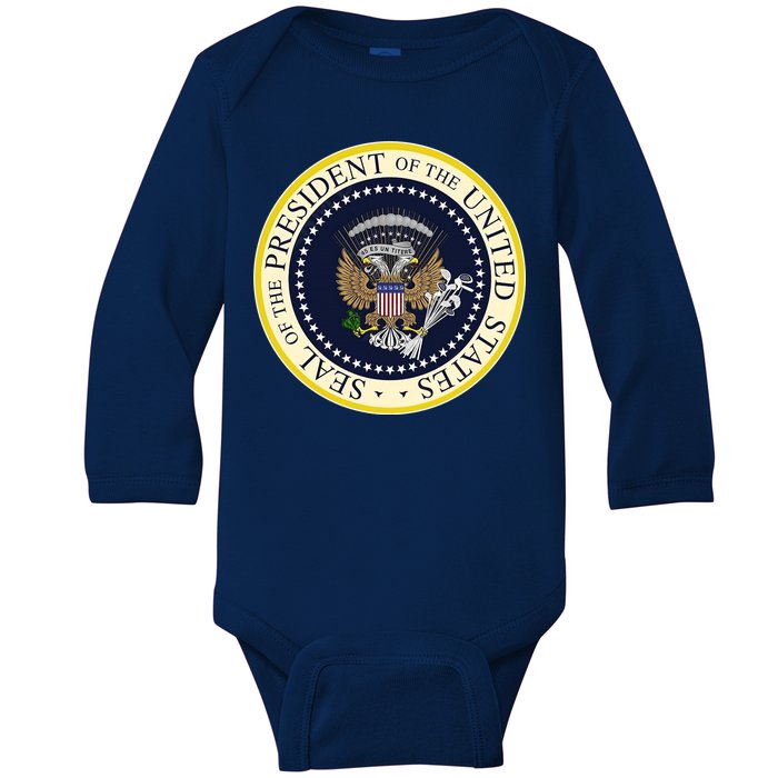 Fake Presidential Seal Baby Long Sleeve Bodysuit