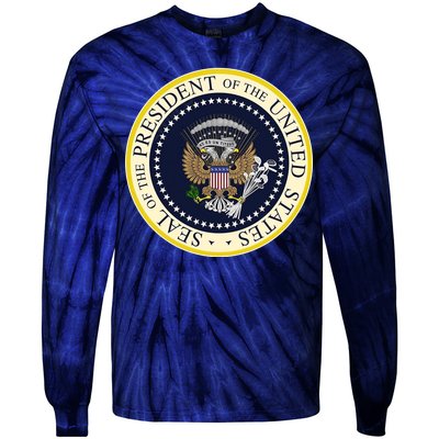 Fake Presidential Seal Tie-Dye Long Sleeve Shirt