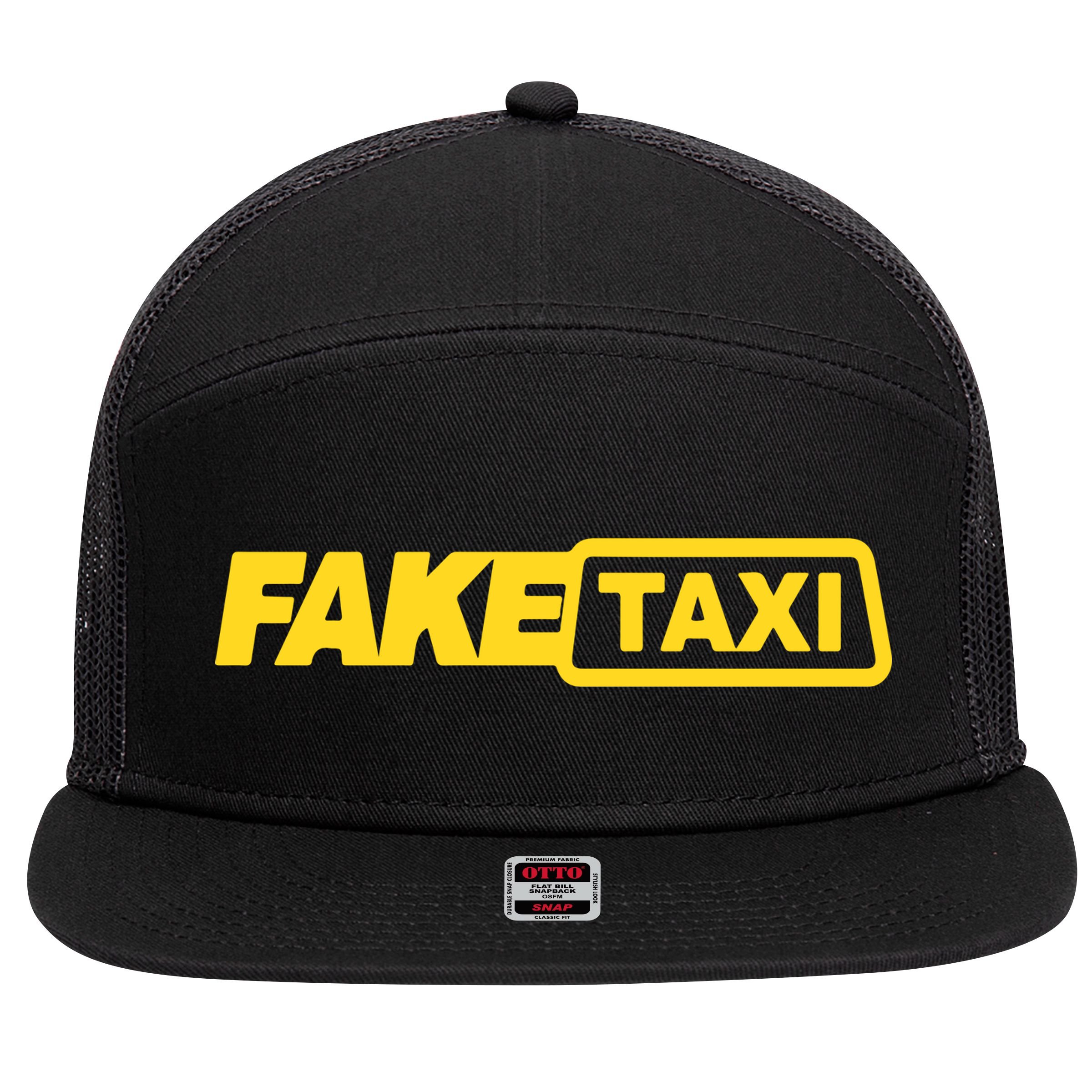 Fake Taxi 7 Panel Mesh Trucker Snapback Hat