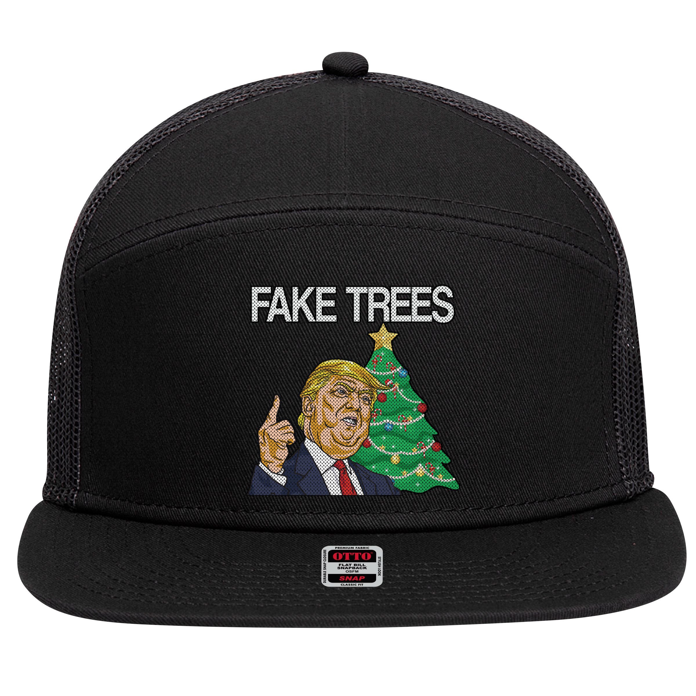 Fake Trees News Ugly Christmas 7 Panel Mesh Trucker Snapback Hat