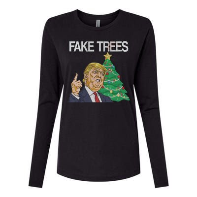 Fake Trees News Ugly Christmas Womens Cotton Relaxed Long Sleeve T-Shirt