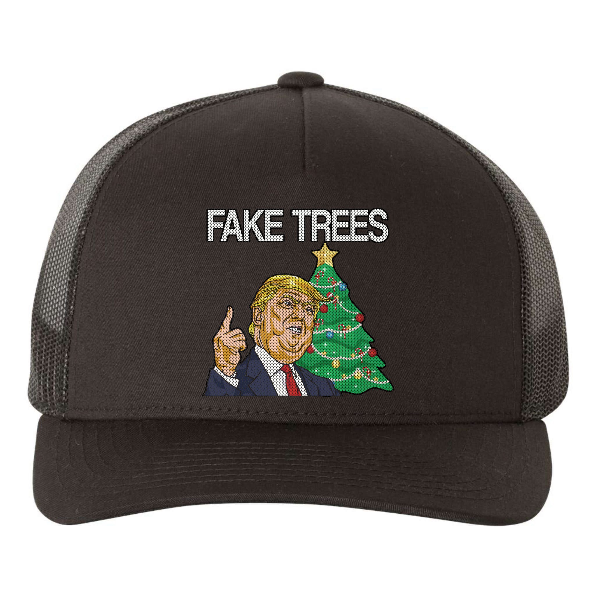 Fake Trees News Ugly Christmas Yupoong Adult 5-Panel Trucker Hat
