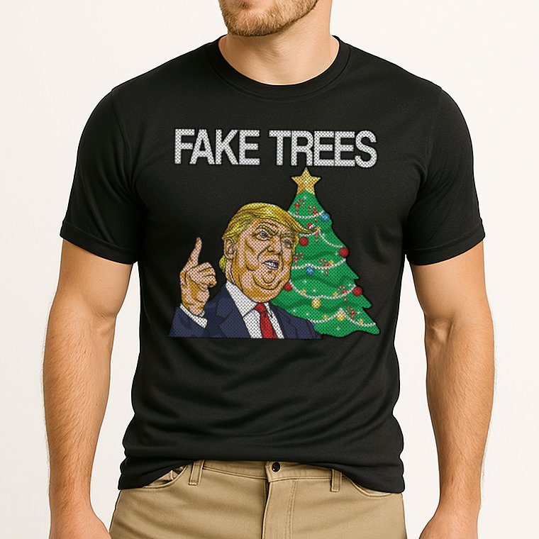 Fake Trees News Ugly Christmas Cooling Performance Crew T-Shirt