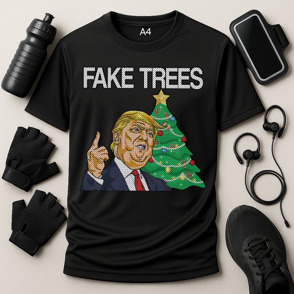 Fake Trees News Ugly Christmas Cooling Performance Crew T-Shirt