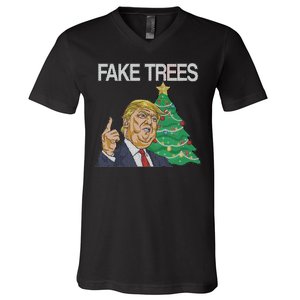 Fake Trees News Ugly Christmas V-Neck T-Shirt