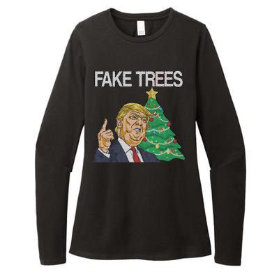 Fake Trees News Ugly Christmas Womens CVC Long Sleeve Shirt