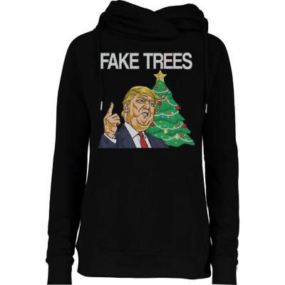 Fake Trees News Ugly Christmas Womens Funnel Neck Pullover Hood