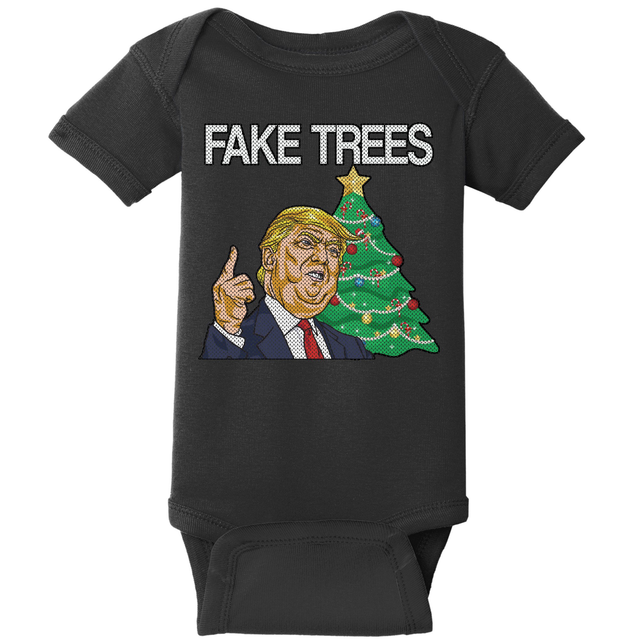 Fake Trees News Ugly Christmas Baby Bodysuit