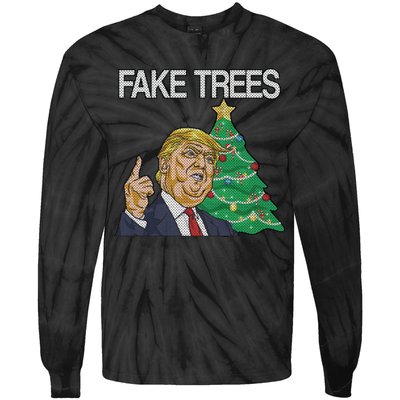 Fake Trees News Ugly Christmas Tie-Dye Long Sleeve Shirt